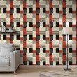 Abstract wallpaper retro checkered multicolor red and black