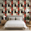 Abstract wallpaper retro checkered multicolor red and black