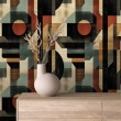 Abstract wallpaper block design black and teal green