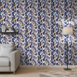 Abstract wallpaper interlaced lines design blue and white