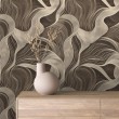 Papel Pintado Abstract Diseño Ondas Beige Y Marron
