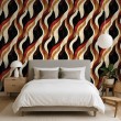 Abstract wallpaper wave design red and black
