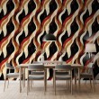 Abstract wallpaper wave design red and black