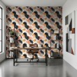 Abstract wallpaper spots design black and orange