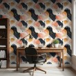 Abstract wallpaper spots design black and orange