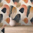 Abstract wallpaper spots design beige and orange