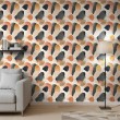 Carta da parati astratta design macchie beige e arancioni