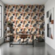 Abstract wallpaper spots design beige and orange