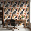 Abstract wallpaper spots design beige and orange