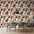 Abstract wallpaper spots design beige and orange