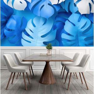 Fototapete Blaue Sommerblätter