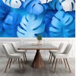 Fotomurale Con Foglie Estive Blu