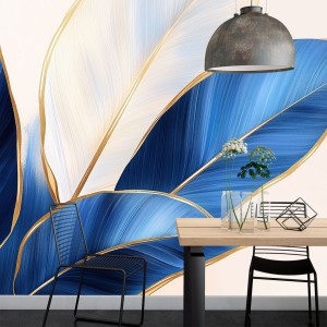 Luxury Blue and Gold Leaves...