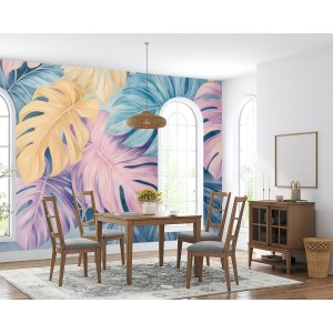 Fresque Murale Aux Feuilles...