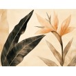 Fresque Murale Feuilles et de Fleurs de Strelitzia