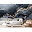 Golden Swirls Black and Gray Marble Photomural