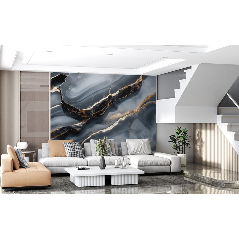 Fototapete Schwarzer Marmor im Onyx-Stil