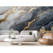 Fresque Murale en Marbre Gris et Blanc