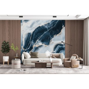 Blue White Photomural With...