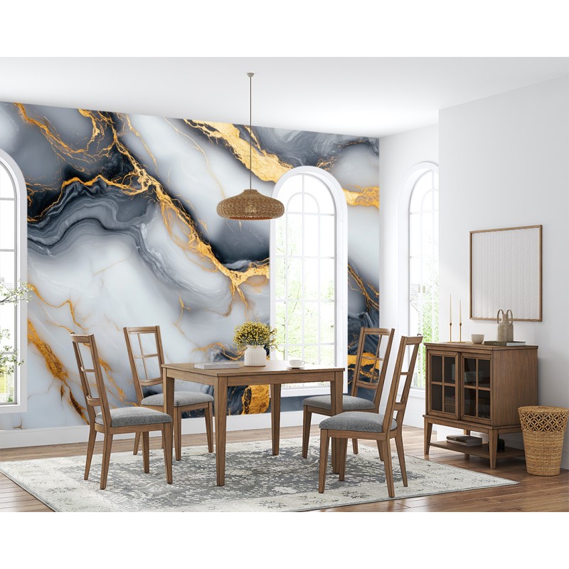 Fresque Murale Abstraite Moderne en Marbre