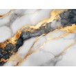 Fotomurale in Marmo Bianco con Venature Dorate e Grigie