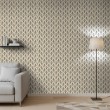 Arabesque wallpaper ornamental blue and beige