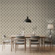 Arabesque wallpaper ornamental blue and beige