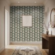 Arabesque wallpaper damask emerald green design