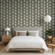 Arabesque wallpaper damask emerald green design