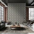 Arabesque wallpaper damask charcoal gray design