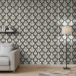 Papel Pintado Arabesque Diseño Damasco Gris Carbon