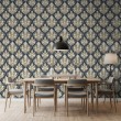 Arabesque wallpaper damask charcoal gray design