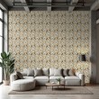 Arabesque Tapete Damastmuster Beige Terrakotta Design