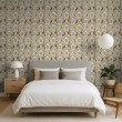 Arabesque wallpaper damask beige terracotta design