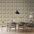 Arabesque Tapete Damastmuster Beige Terrakotta Design