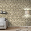 Arabesque Tapete Damastmuster Dunkelbeige Design