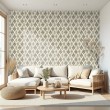 Arabesque Tapete Damastmuster Vintage Beige Design