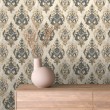 Arabesque Tapete Damastmuster Vintage Beige Design