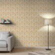 Arabesque wallpaper damask rust orange design