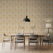 Arabesque wallpaper damask rust orange design