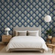 Arabesque wallpaper damask turquoise blue design