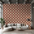 Arabesque Tapete Damastmuster Klassisch Rot Design