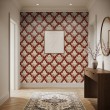 Arabesque Tapete Damastmuster Klassisch Rot Design