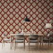 Arabesque wallpaper damask classic red design