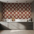 Arabesque Tapete Damastmuster Klassisch Rot Design