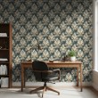 Arabesque wallpaper damask forest green design