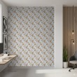 Arabesque wallpaper floral design on light gray