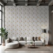 Arabesque wallpaper floral design light gray