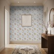 Arabesque wallpaper floral design light gray