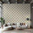 Arabesque Tapete Damastmuster Elegantes Beige Design